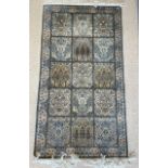 PERSIAN SILK AND WOOL RUG, 165 X 90CMS