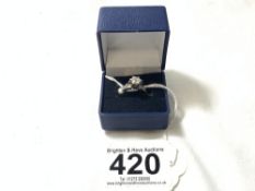 14K WHITE GOLD SOLITAIRE DIAMOND RING SIZE K,STAMPED 585