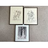 MAX WALTER SVANBERG - THREE REPRODUCTION PRINTS OF ORIGINAL LITHOGRAPHS OF FIGURES BIRDS, THE