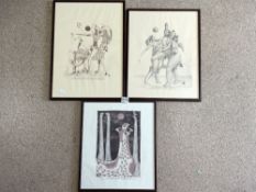 MAX WALTER SVANBERG - THREE REPRODUCTION PRINTS OF ORIGINAL LITHOGRAPHS OF FIGURES BIRDS, THE