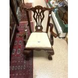 REPRODUCTION CHIPPENDALE STYLE MAHOGANY CHILD'S CHAIR