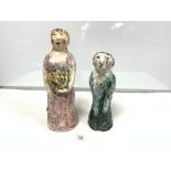 TWO GLAZED POTTERY SCULPTURES OF FIGURES, BOTH SIGNED 'DORA HOLZHANDLER' (1928-2015), 1979, THE