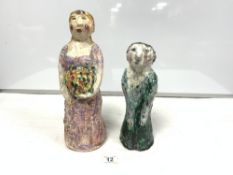 TWO GLAZED POTTERY SCULPTURES OF FIGURES, BOTH SIGNED 'DORA HOLZHANDLER' (1928-2015), 1979, THE