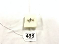 SOLITAIRE DIAMOND RING SET IN WHITE METAL, 2.54 GRAMS