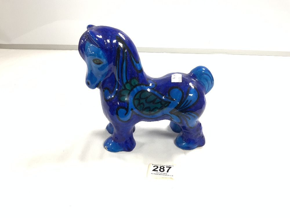 1960'S BELLIN BLUE GLAZED CERAMIC MODEL OF A HORSE, 19 X 21CMS - Image 2 of 5