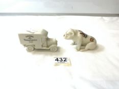 CRESTED WARE, GRAFTON AND ARCADIAN, BULL DOG, AND TRUCK WEMBLEY EXHIBITION 1925