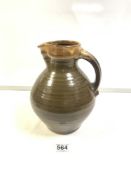 BERNARD LEACH STUDIO ST IVES POTTERY WATER JUG, ST IVES MARK TO BASE (FROM A PRIVATE COLLECTION),