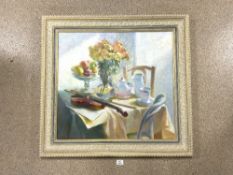 ORNATLY FRAMED OIL ON CANVAS BY MARCENUK KISHOWA, NINA STAPANOVNA (KIIV), 88 X 83CMS