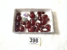 MIXED CHERRY AMBER STYLE BEADS, 78 GRAMS