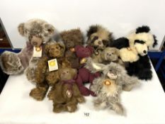 A QUANTITY OF CHARLIE BEARS SOFT TOYS