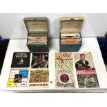 TWO RECORD BOXES CONTAINING 45RPM RECORDS - ELVIS PRESLEY, BILLY FURY, SHIRLEY BASSEY AMD MANY MORE