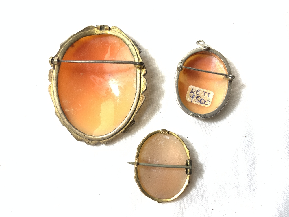 THREE VICTORIAN CAMEO'S, 9CT GOLD AND ONE SILVER WITH ONE OTHER - Image 4 of 5