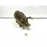 SOLID BRASS PIG MONEY BANK, 30 X 7CMS