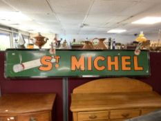 ST MICHEL CIGARETTE ENAMEL SIGN, 250 X 50CMS