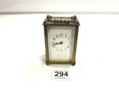 FRENCH BRASS CARRIAGE CLOCK, WITH ENAMEL DIAL (A/F)