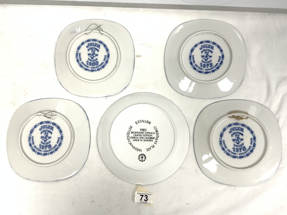 FOUR RORSTRAND - SWEDEN LIMITED EDITION COLLECTORS CHRISTMAS PLATES, 1976, 78, 79, 80, AND A - Image 3 of 3