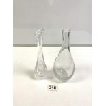 KAJ FRANCK ITTALA, CLEAR BUBBLE GLASS VASE, 23CMS, AND A KOSTA CLEAR GLASS VASE, 23.5CMS