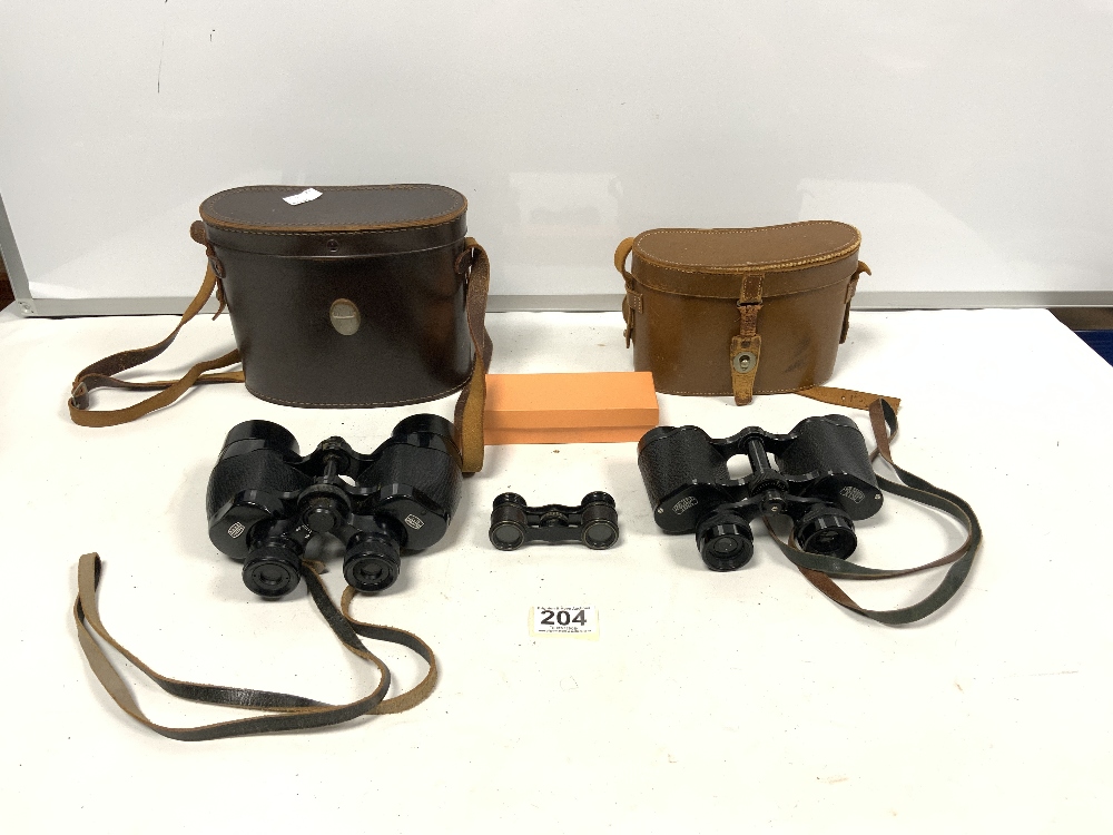 TWO PAIRS OF BINOCULARS, ROSS LONDON, 9 X 35CMS LANCASTER, AND CARL ZEISS JENA, 8 X 30CMS