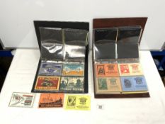 TWO ALBUMS - CONTAINING PACKET SETS OF RAILWAY COLLECTORS CARDS AND OTHER SUBJECTS