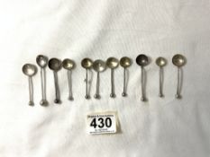 A QUANTITY OF HALLMARKED SILVER MUSTARD SPOONS