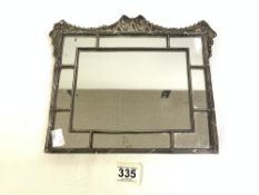 UNUSUAL HALLMARKED SILVER SECTIONAL VANITY MIRROR, WITH RIBBON AND SWAG DECORATION - BIRMINGHAM