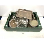 SILVER-PLATED ENTRE DISHES, MEAT DISH COVER, AND PLATED WARES