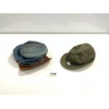 1962 AMERICAN MILITARY CAP AND A DENIM CAP