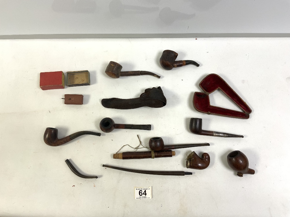 SILVER MOUNTED PIPE IN CROCODILE CASE AND SIX OTHER PIPES - VARIOUS - Image 2 of 13