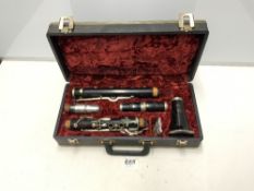 VINTAGE CLARINET IN FITTED CASE - BY HENRY SELMER PARIS FRANCE