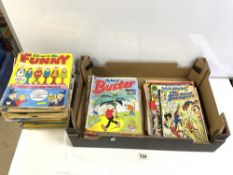 A COLLECTION OF 80S MOSTLY VINTAGE COMICS AND ANNUALS,WHOOPEE,BEANO,BUSTER AND DANDY ALSO DC AND