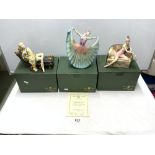 THREE BOXED ART DECO STYLE CERAMIC FIGURINES BY PEGGY DAVIS (GRETA GARBO, LA FEMME FATAL, AND