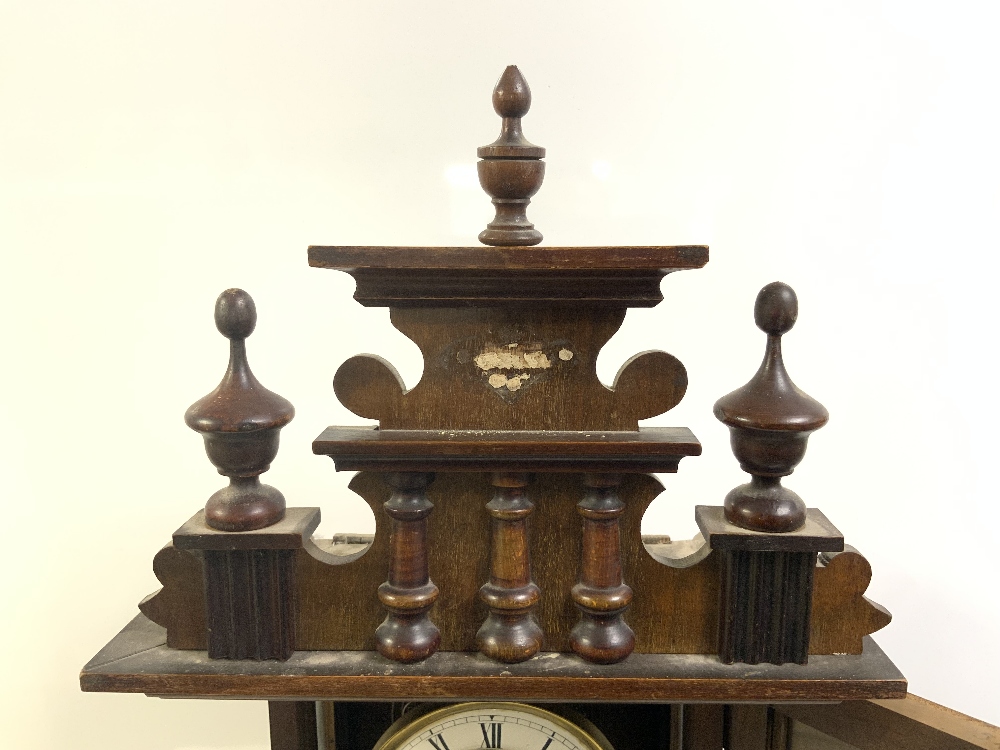 VICTORIAN VIENNA WALNUT WALL CLOCK - Image 5 of 7