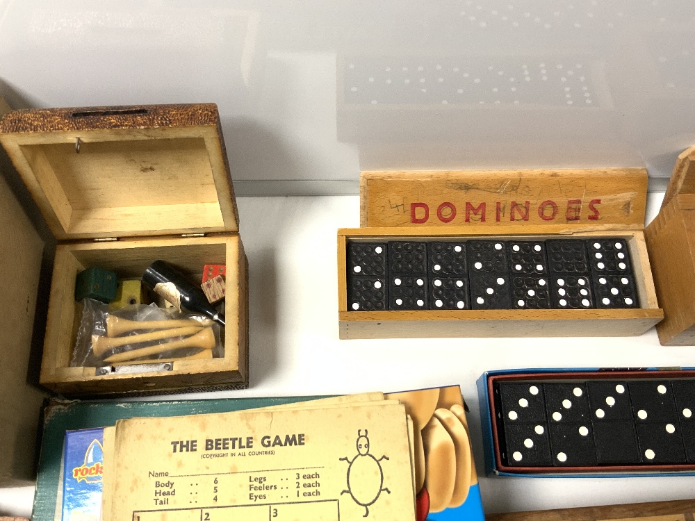 QUANTITY OF DOMINO'S PLAYING CARDS, SCRABBLE AND POKER DICE ETC - Bild 3 aus 8
