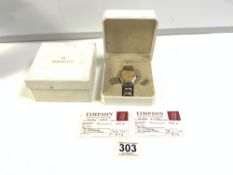 A ZENITH PORT ROYAL GENTS WRISTWATCH QUARTZ MOVEMENT IN STEEL AND GOLD-PLATE IN ORIGINAL BOX