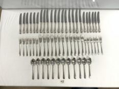 QUANTITY OF HALLMARKED SILVER FLATWARE - FORKS, SPOONS, AND KNIVES, BIRMINGHAM 1936 MAKER
