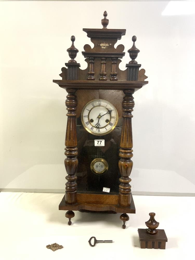 VICTORIAN VIENNA WALNUT WALL CLOCK