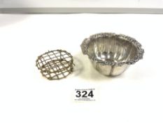 HALLMARKED SILVER FLOWER BOWL WITH EMBOSSED BORDER DECORATION, SHEFFIELD 1898, MAKER - MAPPIN