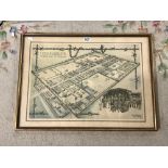 FRAMED PRINT OF GERMAN PRISONER OF WAR CAMP 1945 M. STAMMLAGER - IVB PRINTED BY HAVER WEENINK & CO