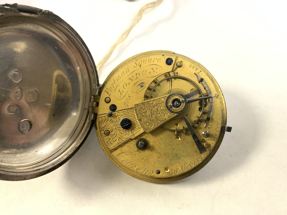 HALLMARKED SILVER KEY WIND POCKET WATCH WITH WHITE ENAMEL DIAL, MAKER COUSENS 796 IN CASE - Image 6 of 7