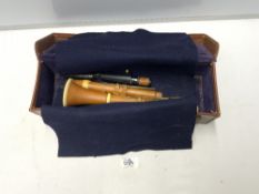 A VINTAGE BOXWOOD CLARINET - MADE BY G GEROCK - CORNHILL LONDON