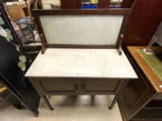 VICTORIAN WASHSTAND WITH WHITE MARBLE, 90 X 43 X 120CMS