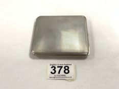 HALLMARKED SILVER ENGINE TURNED CIGARETTE CASE WITH A 9CT GOLD HALLMARKED EDGE, INTERIOR AND