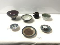 ERIC JAMES STUDIO POTTERY DISH (CHIP TO RIM), MABEL PADFIELD POTTERY ST IVES ETC