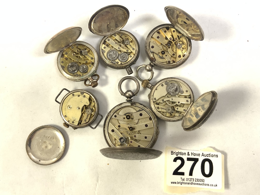 FIVE LADIES SILVER FOB WATCHES AND ONE OTHER - Bild 4 aus 4