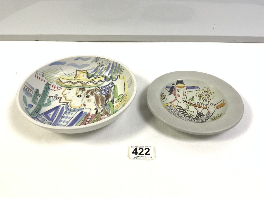 TWO MID CENTURY PORTRAIT BOWLS BY CARL HENRY STALHANE FOR RORSTRAND 21.5 CM LARGEST - Image 2 of 5
