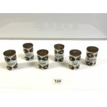 SET OF SIX ROSTRAND SWEDEN SPICE JARS 'DALON 74'