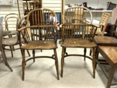 TWO ELM AND ASH WINDSOR CHAIRS