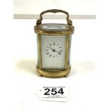 SWISS-MADE SMALL OVAL CARRIAGE CLOCK, 11CMS