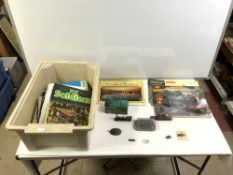 QUANTITY OF HORNBY RAILWAY CATALOGUES, AND TRAIN MODELS, BRITISH INDIA LINE GLASS PAPERWEIGHT,