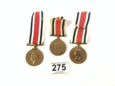 THREE SPECIAL CONSTABLE MEDALS - FOR FAITHFUL SERVICE